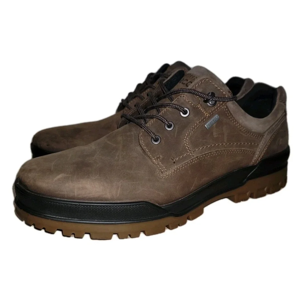 ECCO Track 6 Gore-Tex Mens Hiking Shoes Brown Leather Waterproof Size 12 / EU 46